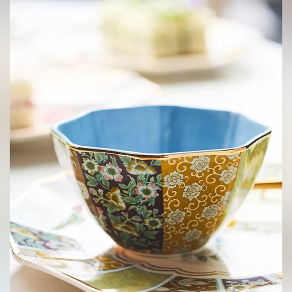 Anthropologie Other - Anthropologie Bibi Stoneware Nut Bowl/Trinket Dish - Blue